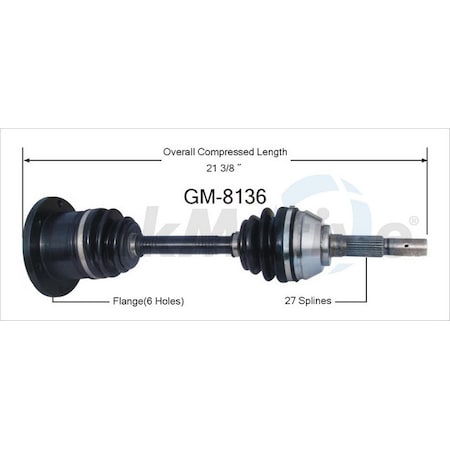 Surtrack Axle Cv Axle Shaft, Gm-8136 GM-8136